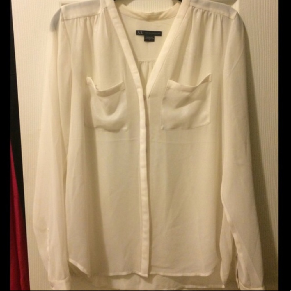 Armani Exchange cream blouse